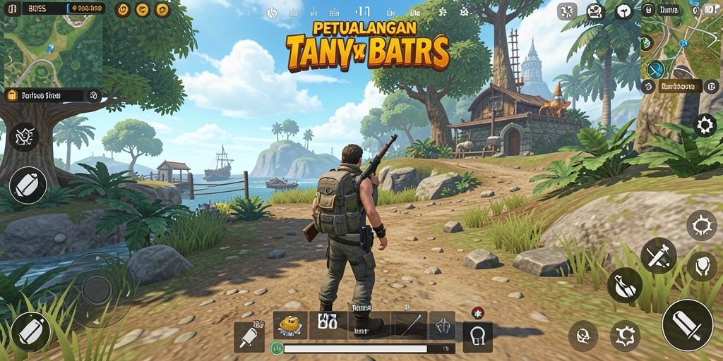 Screenshot gameplay 8055 menampilkan petualangan Open World yang seru.
