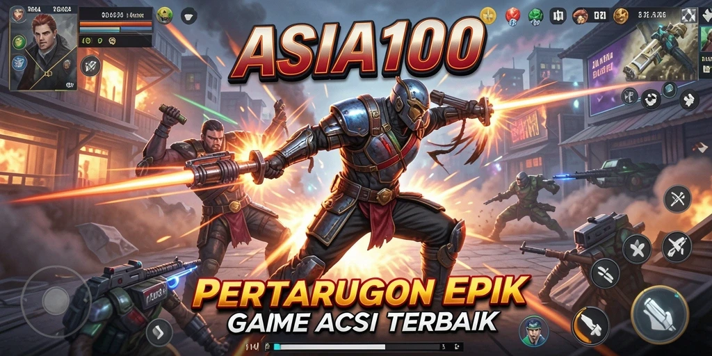 Tampilan gameplay ASIA100 yang mendebarkan dan penuh aksi.