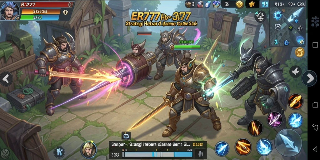 Tangkapan layar gameplay menunjukkan pertempuran strategis di ER777.