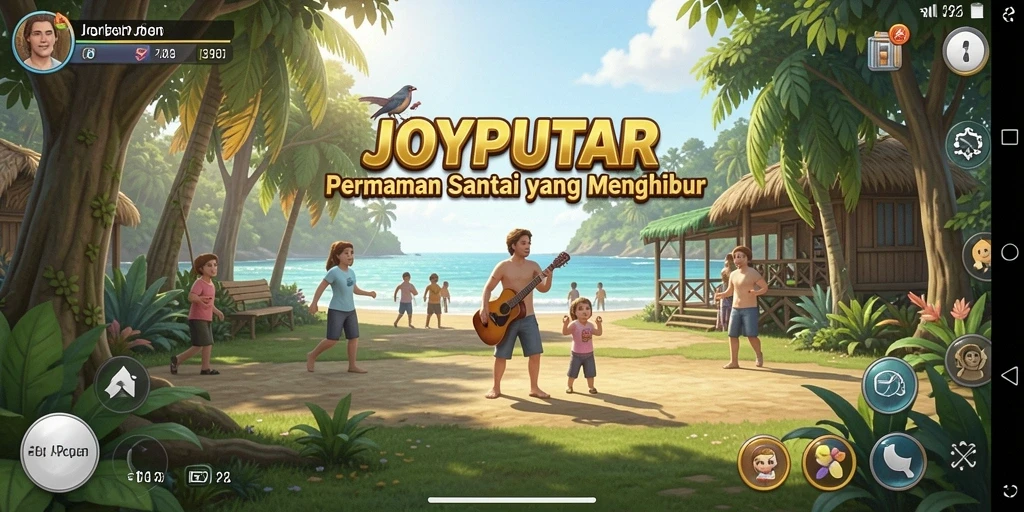 Tampilan gameplay JOYPUTAR yang ceria dan menghibur.