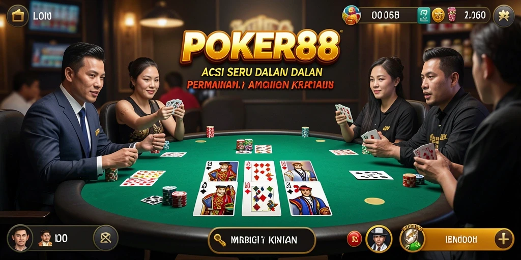 Screenshot POKER88 menampilkan permainan kartu yang mendebarkan dan penuh aksi.