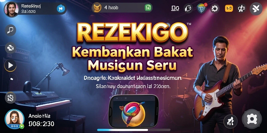 Tampilan gameplay interaktif dalam REZEKIGO yang penuh warna.