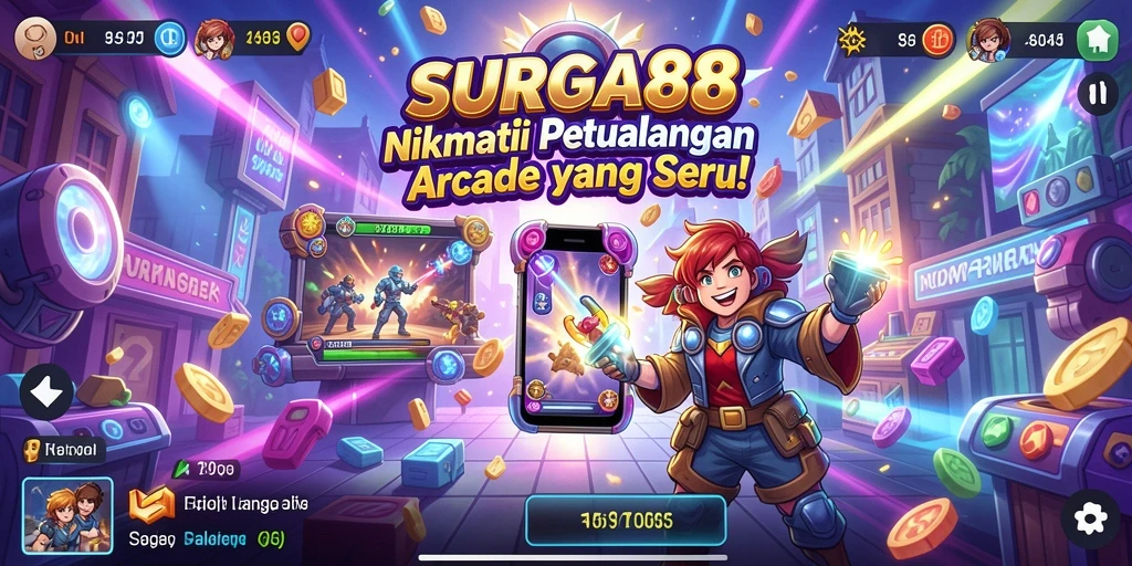 Screenshot SURGA88 menampilkan gameplay Arcade yang mendebarkan.