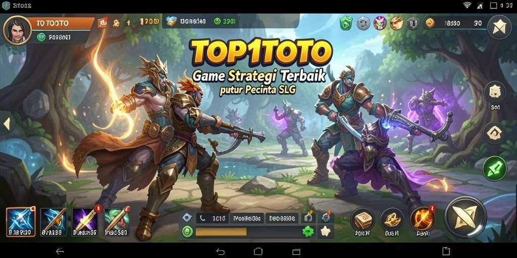 Screenshot utama permainan TOP1TOTO yang menampilkan aksi strategi menarik.