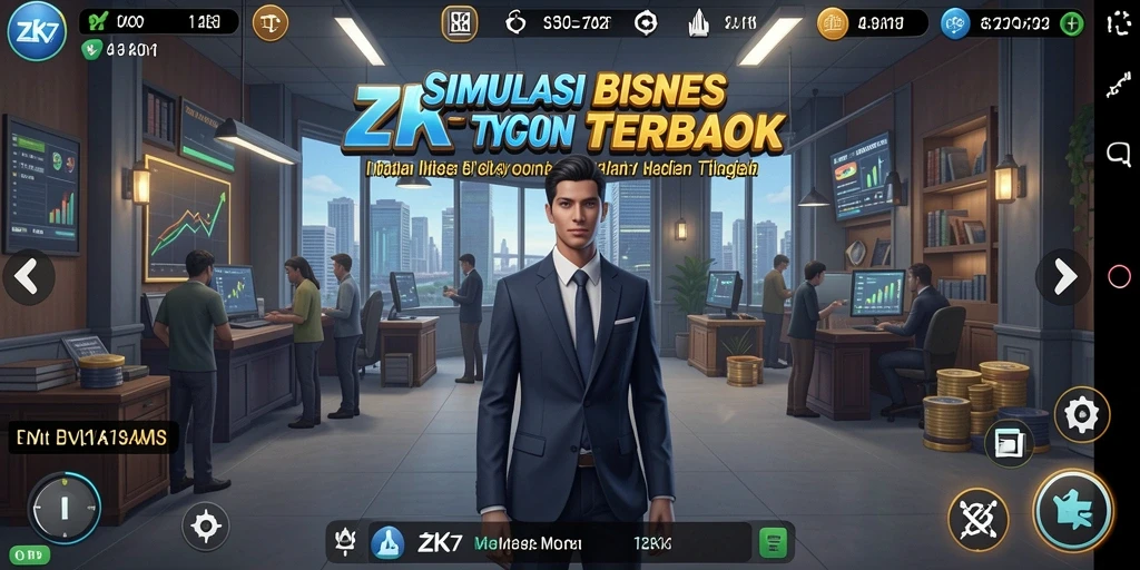 Tampilan gameplay ZK7 yang menarik dalam membangun bisnis.
